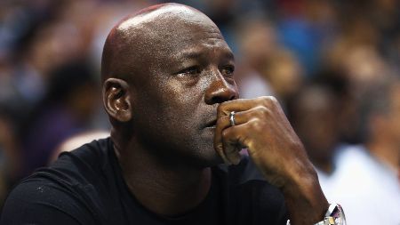 Michael Jordan caught on the camera crying. 